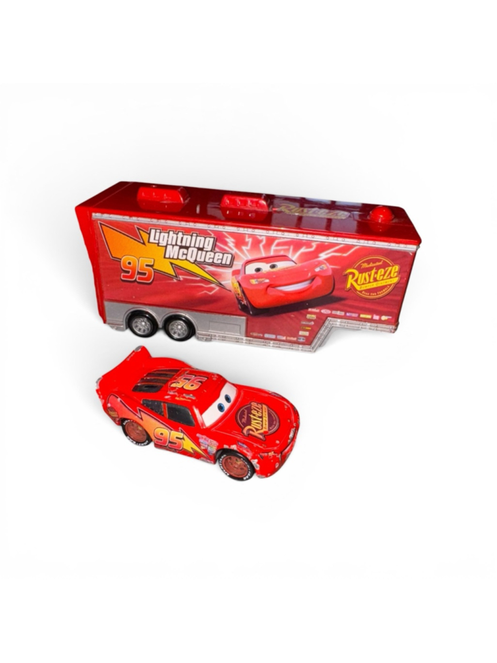Disney Cars Lightning McQueen and Trailer Hauler Toy Set